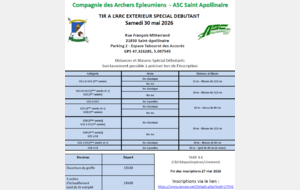 MANDAT TAE SPECIAL DEBUTANT + X21 SAINT APOLLINAIRE 30&amp;31 MAI 2026